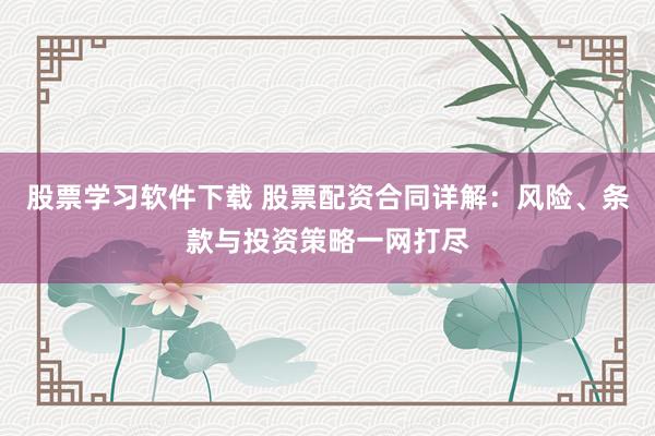 股票学习软件下载 股票配资合同详解：风险、条款与投资策略一网打尽